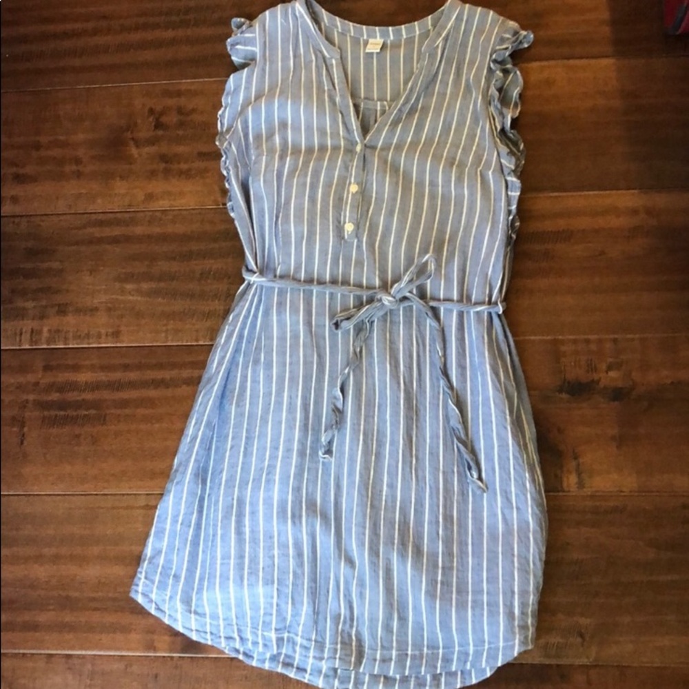 Old Navy Button Front Cotton Linen Blend Dress